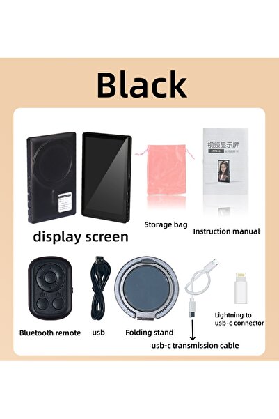 Choice1 شاشة عرض سيلفي سوداء للهاتف، حامل مغناطيسي لاسلكي، كاميرا خلفية للهات...