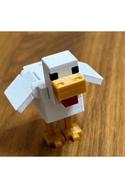 Choice1 5Pcs chicken 1/2/5Pcs 3D Printed Plastic Pixel Chicken Figurine Toy M...