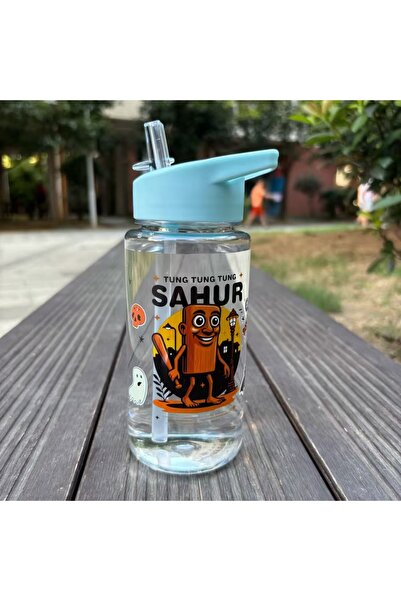 choice2 زجاجة مياه إيطالية خضراء فاتحة سعة 500 مل بتصميم شخصية Brainrot، مناس...