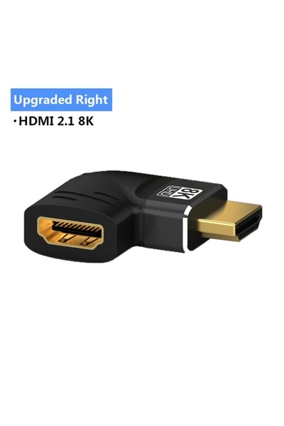 Choice4 محول HDMI 2.1 بدقة 8K، ذكر إلى أنثى، يمين، محول HDMI 2.1 بدقة 8K، زاو...