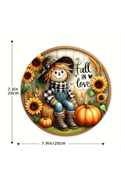 Choice لوحة خشبية ساحرة على شكل فزاعة وحصاد الخريف من HELLOYOUNG TYA0474 - قط...