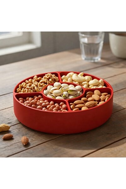 İFAA Nuts Presentation Plate – Multi-Compartment Decorative Serving Bowl, Sna...