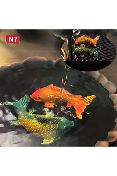 Choice6 7 قطع ونصف من أسماك الكوي الخزفية الصينية المتغيرة اللون، زينة سمكة ا...