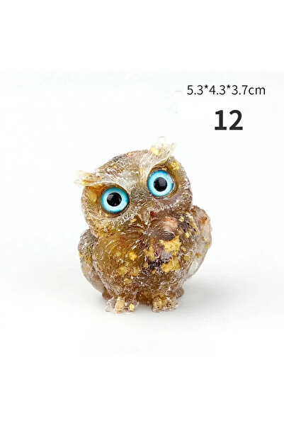 Choice8 12 قطعة من أحجار الكريستال الطبيعية، حصى، بومة، أشغال يدوية، تماثيل ص...