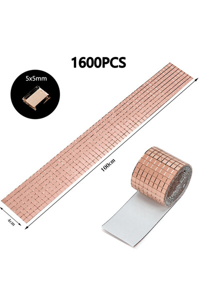 Choice3 مرايا مربعة صغيرة ذاتية اللصق، مقاس 5×5 مم (لكل مربع) 4×30 سم، لون ذه...
