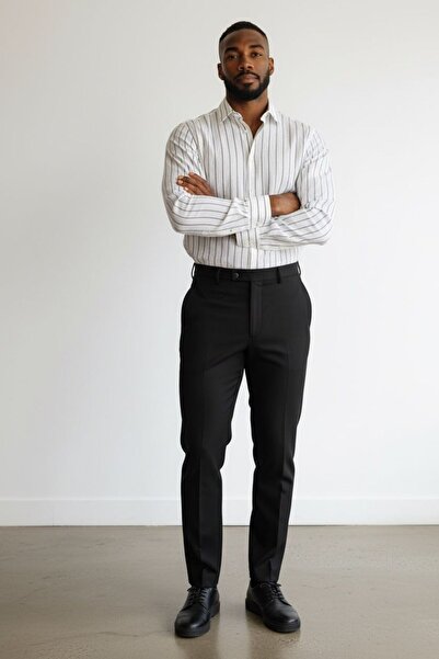 Butik قميص روس إيطالي بقصة كلاسيكية مخطط بنمط أولد موني