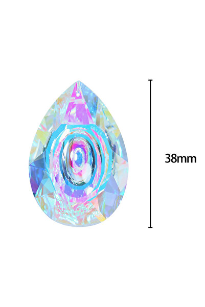 Choice ارتفاع 38 مم، منشور كريستالي K9 شفاف ذو أوجه متعددة، ثريا بيضاوية كبير...