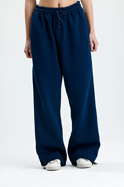 WEARTEX Baskısız Kışlık 3 İplik Ayarlanabilir Baggy Eşofman Altı