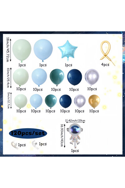Choice Other As Picture Multicolor 120-Piece Outer Space-Themed Balloon Arch ...