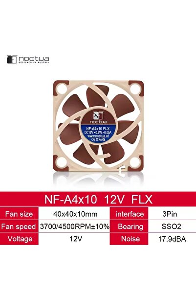 choice2 مروحة تبريد هيكل Intel NF-A4x10 FLX بدون إضاءة RGB، لون بني، مزودة بت...