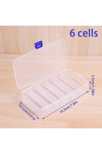 Choice L Clear 5/6-grid Portable Plastic Hair Clips Jewelry Storage Box Acces...