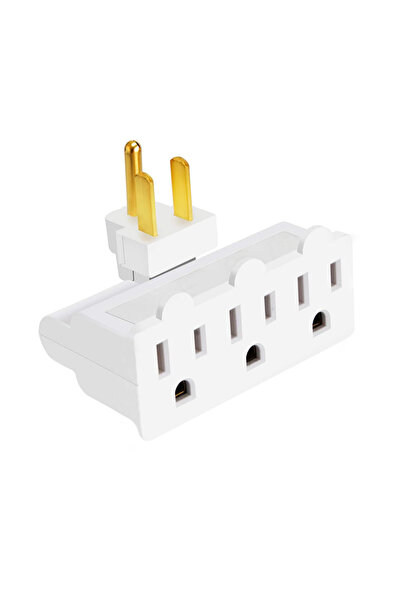 Choice US Plug 3P 1pc 3 Outlet Wall Adapter,180 Degree Swivel， ETL Listed 3-P...