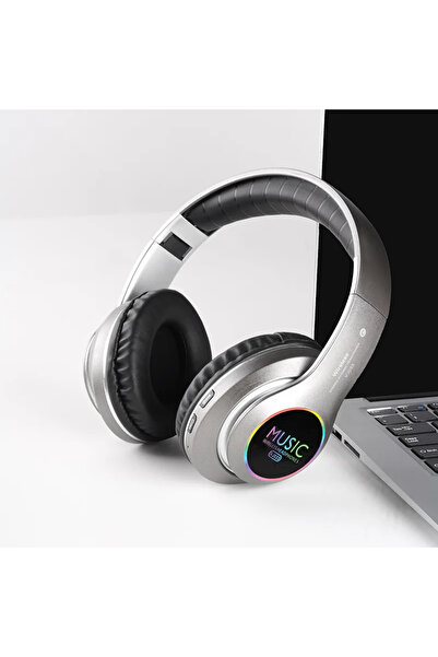 Choice3 سماعات رأس لاسلكية رمادية اللون بتقنية بلوتوث 5.0 مع ميكروفون، سماعات...