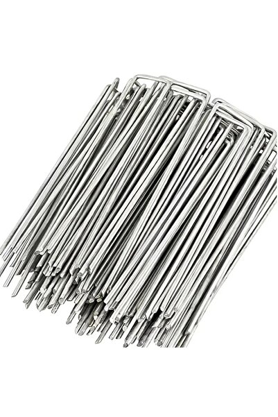 Choice1 50 قطعة رمادي فاتح 15×4 سم، 50-100 قطعة دبابيس تثبيت حدائق مجلفنة 10-...