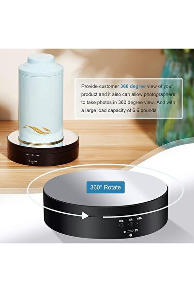 choice2 حامل عرض كهربائي دوار بثلاث سرعات من بلاك ميرور، حامل عرض دوار بزاوية...