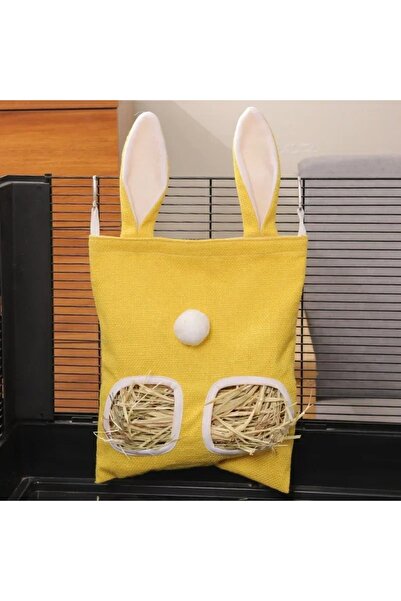 choice2 حقيبة علف أصفر بفتحتين أو ثلاث فتحات، مناسب للأرانب والخنازير الغينية...