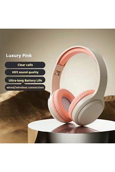 Choice3 pink HIFI Shocking Bass Headsets Wireless Bluetooth 5.3 Headphones No...