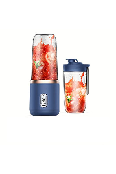 Choice1 خلاط كهربائي محمول مزدوج الكوب أزرق اللون، بست شفرات، متعدد الوظائف، ...