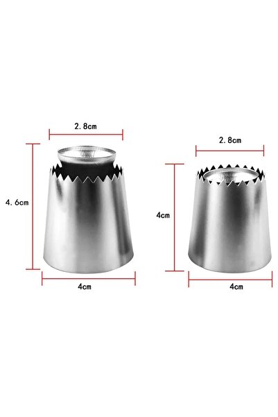 choice2 2pcs set Stainlessl Steel Rose Pastry Nozzles Cake Decorating Tools F...