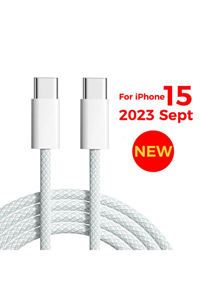 Choice كابل نايلون بطول 2 متر (6.6 قدم) بقدرة 60 واط، كابل USB-C إلى USB-C مض...