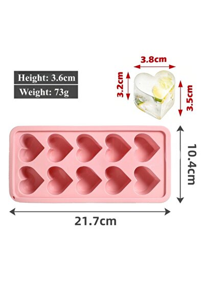 Choice قالب مكعبات ثلج سيليكون على شكل قلب، قطعة واحدة - ١٠ مربعات و١٠ فتحات،...