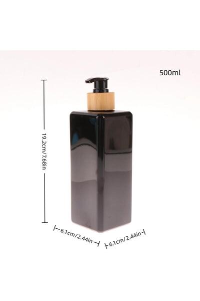 Choice3 500ML Black 〔CC33〕Bathroom Dispensers Square Shampoo Shower Gel Body ...
