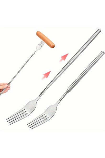 Choice 1pc Extendable Fork, Stainless Steel Adjustable BBQ Telesco Dinner Fru...