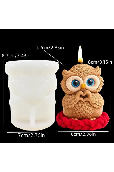 Choice NO BD0073 mold Hand heart Owl Candle Silicone Mold Smile Cute Owl Resi...