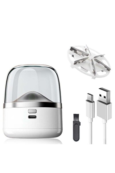 Choice ماكينة تشذيب كرات الشعر الكهربائية ذات حجرة شفافة بيضاء تعمل بالبطارية...