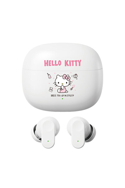 Choice سماعات أذن لاسلكية بيضاء بتصميم هيلو كيتي Q1، سماعات أذن بلوتوث بتصميم...