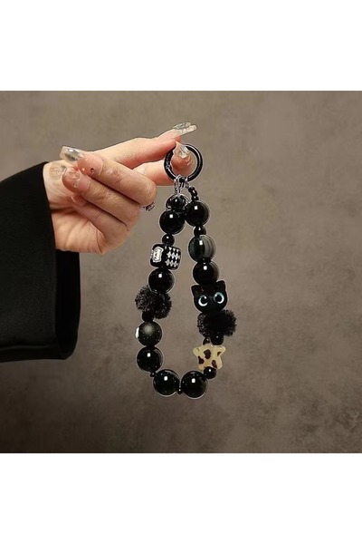 Choice Blue / Green Black Mobile Phone Lanyard Cartoon Cat Anti Lost Rope Wri...