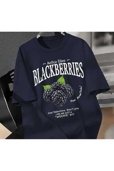 COHERENT تي شيرت قطني كبير الحجم مطبوع عليه شعار BLACKBERRIES للجنسين للرجال/...