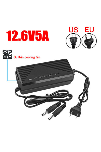 Choice3 شاحن بطارية ليثيوم أيون 18650 بقوة 12.6 فولت و5 أمبير (12.6 فولت، 5 أ...