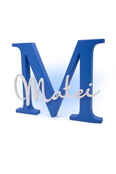 WoodMix Puzzles Decorative Letter M Blue with Personalized Name Matei – Ideal...