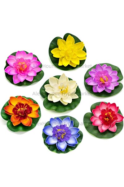 Choice مجموعة متنوعة من 7 قطع من زهور اللوتس الاصطناعية العائمة المصنوعة من ا...
