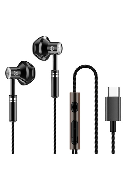 Choice4 black type C NEW 9D Surround Sound Earphones Metal Type C&3.5mm Heads...