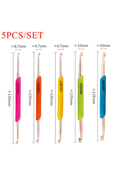 Choice 1set 5pcs/set TPR Crhet Hook Set Dual Head Aluminum Hook Set Soft Hand...