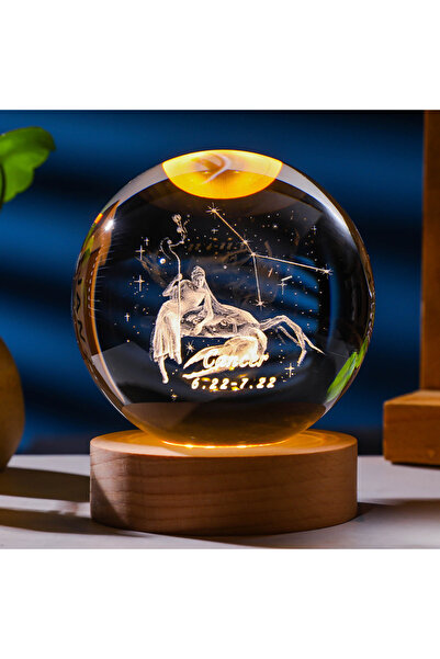 Choice19 كرة كريستالية ثلاثية الأبعاد على شكل برج السرطان، 6 سم، مصباح ليلي م...