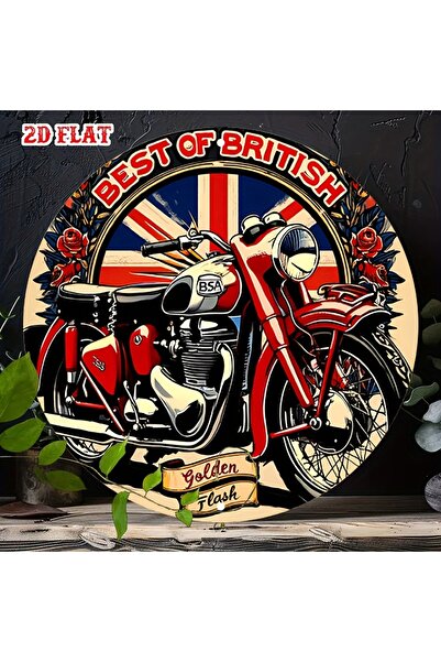 Choice Round 20X20CM [2D Flat] 1pc Vintage British BSA Motorcycle Metal Sign ...