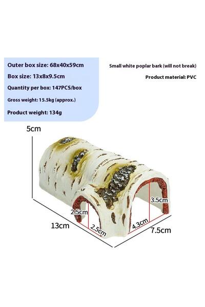 Choice 1 Durable Birch Wood Texture PVC Reptile Hideaway Cave, Shelter For Li...
