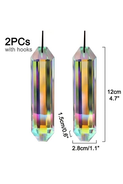 Choice20 زينة نافذة على شكل موشور ملون من قطعتين، مصنوعة من الكريستال بألوان ...