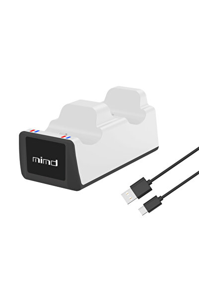 Choice شاحن ثنائي أبيض اللون لوحدة تحكم بلاي ستيشن 5، قاعدة شحن، مصباح LED مز...