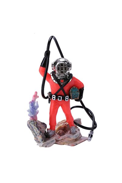 Choice1 غواصة هوائية حمراء لتزيين أحواض السمك، مزودة بأكسجين، لعبة غطس بيئية