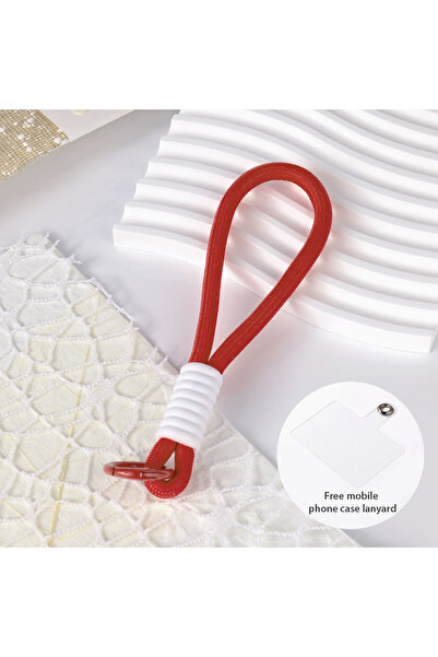 Choice14 حبل تعليق للهاتف المحمول متعدد الألوان بتصميم عقدة، حبل قصير مضفر مب...