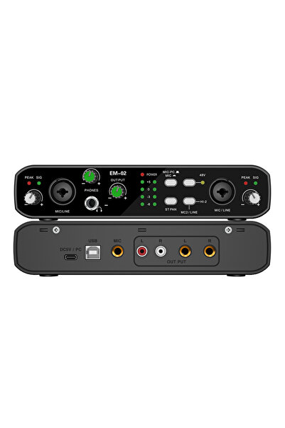 Choice EM-02 2-in/2-out 48V Phantom Power Mic Audio Interface, 32-bit/384kHz ...