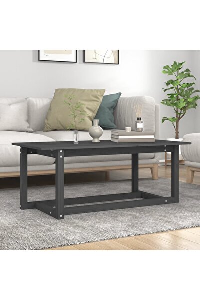 Concept Τραπεζάκι σαλονιού, γκρι, 110x55x45 εκ., μασίφ ξύλο πεύκου