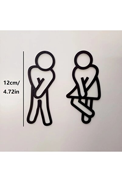 Choice 1PC Creative Funny 2D Flat Bathroom Sign for Men Women Restroom Door D...