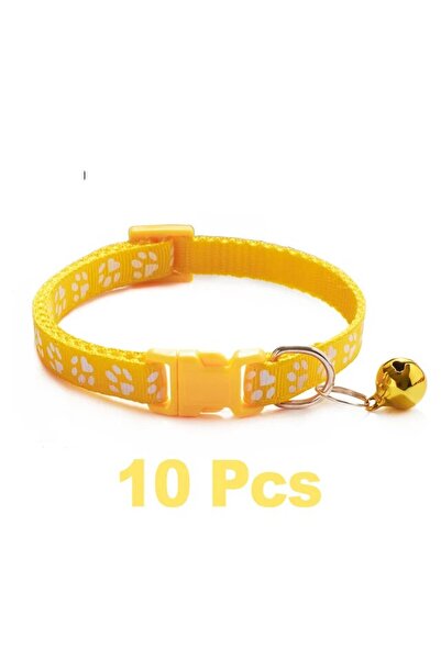 Choice 10PCS 10pcs Yellow With Bell Collars Delicate Safety Casual Nylon Dog ...