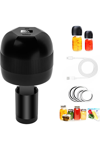 Choice1 Black Electric Automatic Kitchen Mini Mason Jar Vacuum Sealer Kit - P...