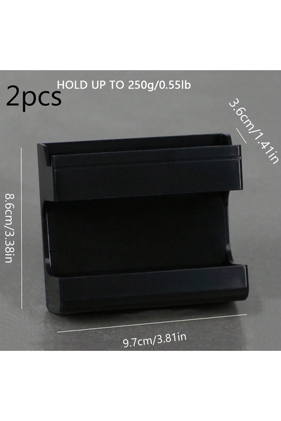 Choice حامل شحن هاتف جداري موفر للمساحة - أسود - قطعتان - لاصق سهل التركيب - ...